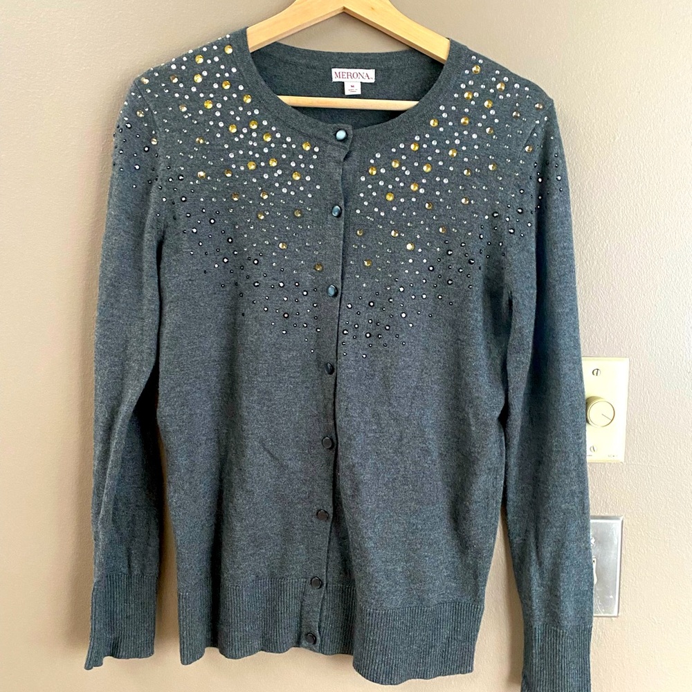 Merona Cardigan with Silver/Gold Sparkles